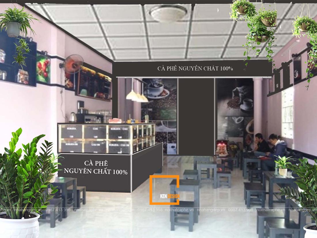 thiết kế quán cafe phong cách hiện đại